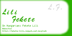 lili fekete business card